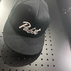 Pabst - PBR - Black & White Raised Script Men’s Hat  (Beer) (EUC)